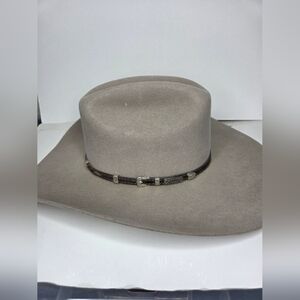 Cavenders 3x Wool Hat Cowboy Collections Gray Mens Fancy Band Western 56/7